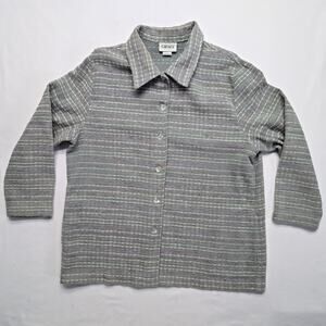 Vintage Graff Button Up Shirt Multicolor Striped Textured Womens XL 90s